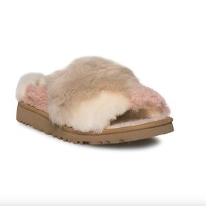 Ugg Patchwork Fluff Slide Chestnut Slippers
